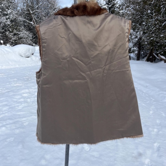Vintage Caramel Mink Fur Short Vest, Vintage Fur, Fur Vest - Picture 3 of 5